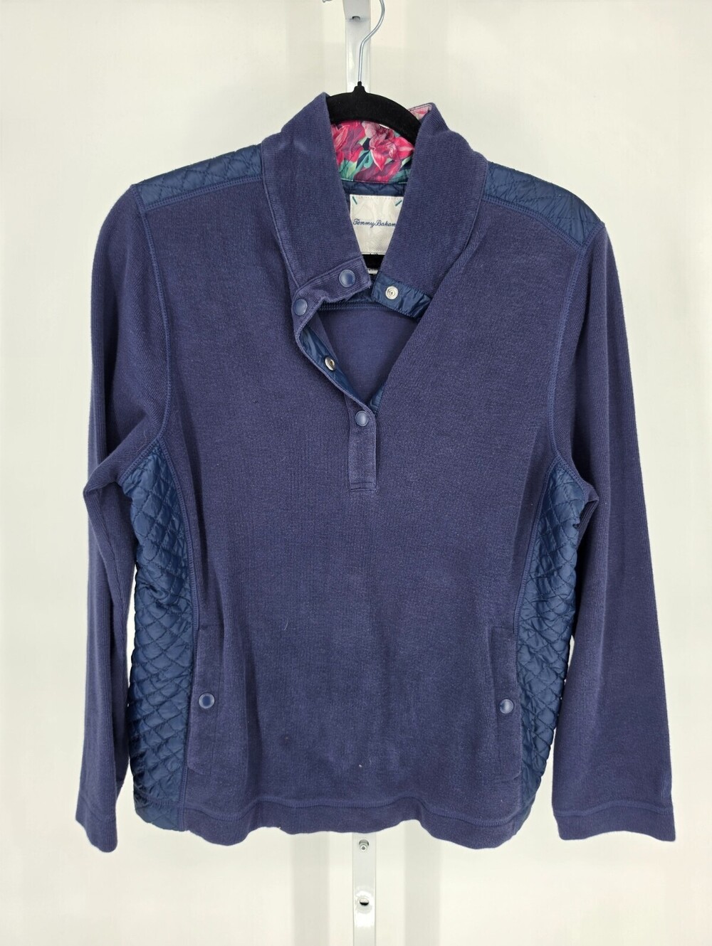 Tommy Bahama Womens Sz L Hybrid Aruba Snap Pullover Sweater Blue